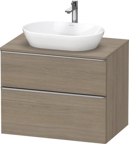 Console vanity unit wall-mounted, DE4967070350000 Oak terra Matt, Decor, Handle Stainless steel