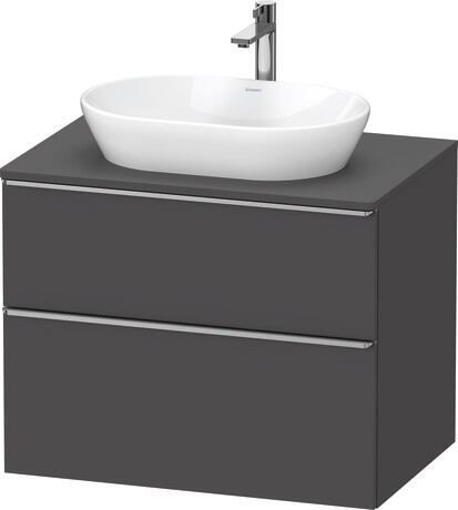 Console vanity unit wall-mounted, DE4967070490000 Graphite Matt, Decor, Handle Stainless steel