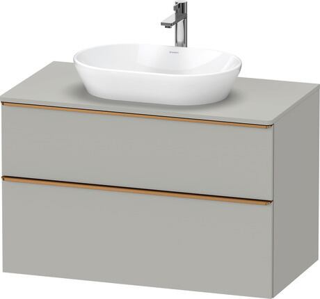 Console vanity unit wall-mounted, DE4968004070000 Concrete grey Matt, Decor, Handle Bronze