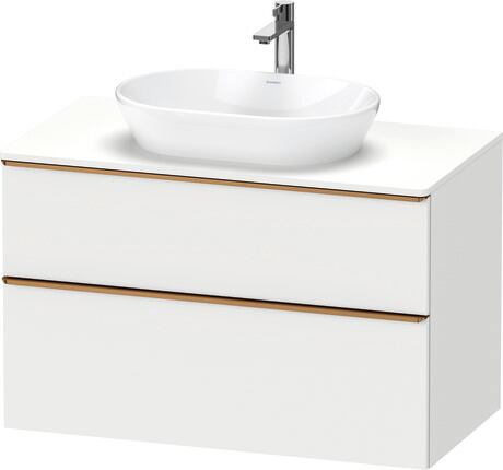 Console vanity unit wall-mounted, DE4968004180000 White Matt, Decor, Handle Bronze