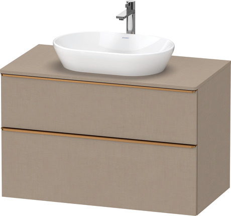 Console vanity unit wall-mounted, DE4968004750000 Linen Matt, Decor, Handle Bronze