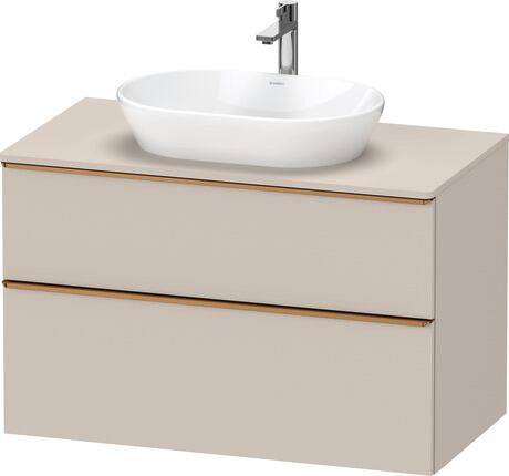 Console vanity unit wall-mounted, DE4968004910000 taupe Matt, Decor, Handle Bronze