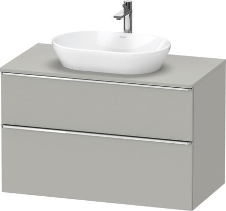 Console vanity unit wall-mounted, DE4968010070000 Concrete grey Matt, Decor, Handle Chrome