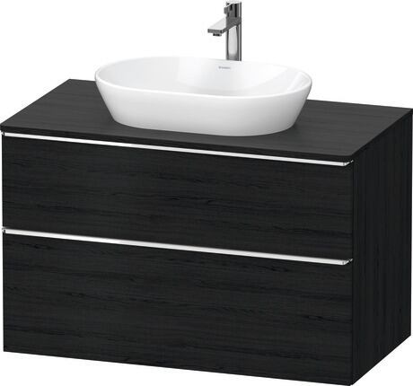 Console vanity unit wall-mounted, DE4968010160000 Black oak Matt, Decor, Handle Chrome