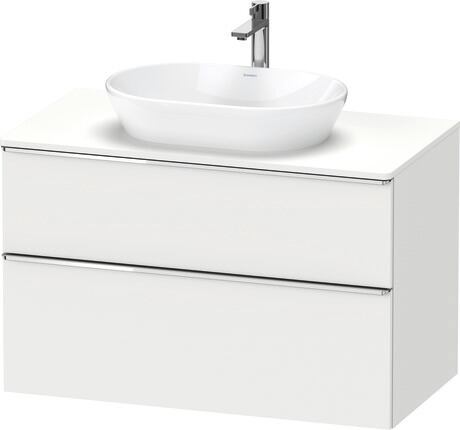 Console vanity unit wall-mounted, DE4968010180000 White Matt, Decor, Handle Chrome