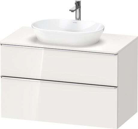 Console vanity unit wall-mounted, DE4968010220000 White High Gloss, Decor, Handle Chrome