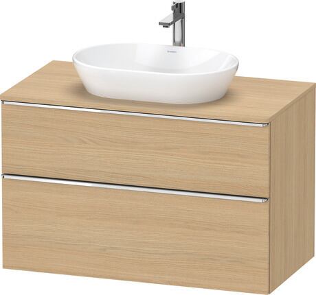 Console vanity unit wall-mounted, DE4968010300000 Natural oak Matt, Decor, Handle Chrome