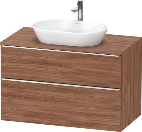 Console vanity unit wall-mounted, DE4968010790000 Walnut Matt, Decor, Handle Chrome