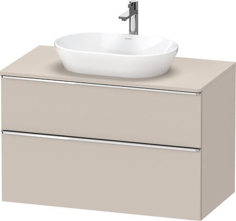 Console vanity unit wall-mounted, DE4968010910000 taupe Matt, Decor, Handle Chrome