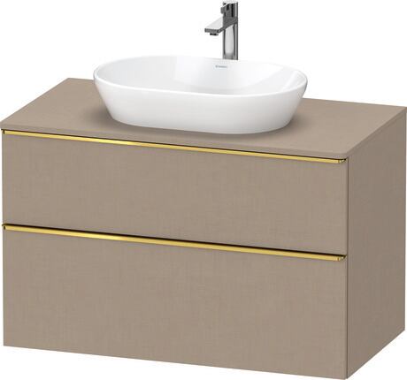 Console vanity unit wall-mounted, DE4968034750000 Linen Matt, Decor, Handle Gold