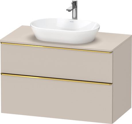 Console vanity unit wall-mounted, DE4968034910000 taupe Matt, Decor, Handle Gold