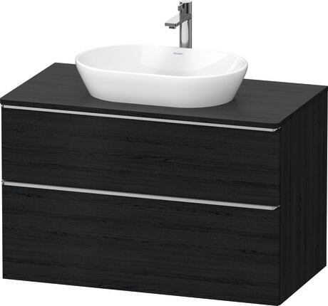 Console vanity unit wall-mounted, DE4968070160000 Black oak Matt, Decor, Handle Stainless steel