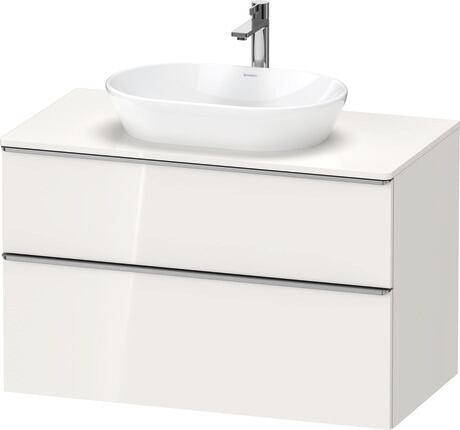 Console vanity unit wall-mounted, DE4968070220000 White High Gloss, Decor, Handle Stainless steel