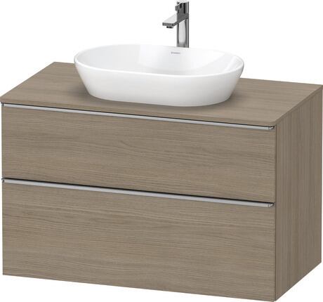 Console vanity unit wall-mounted, DE4968070350000 Oak terra Matt, Decor, Handle Stainless steel