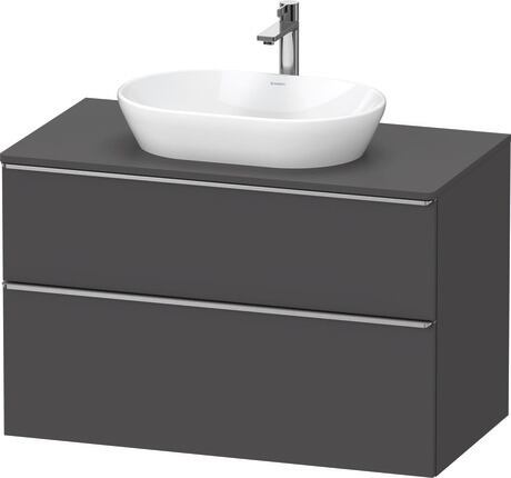 Console vanity unit wall-mounted, DE4968070490000 Graphite Matt, Decor, Handle Stainless steel