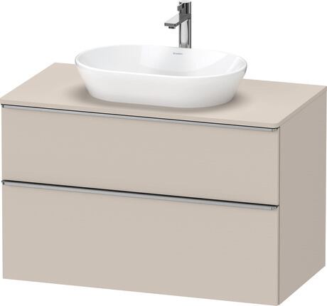 Console vanity unit wall-mounted, DE4968070910000 taupe Matt, Decor, Handle Stainless steel