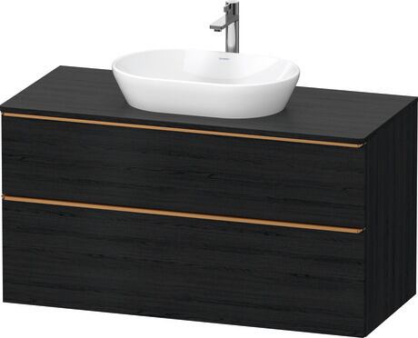 Console vanity unit wall-mounted, DE4969004160000 Black oak Matt, Decor, Handle Bronze