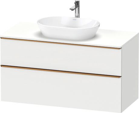 Console vanity unit wall-mounted, DE4969004180000 White Matt, Decor, Handle Bronze