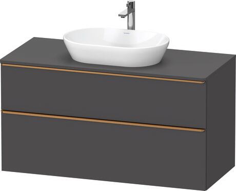 Console vanity unit wall-mounted, DE4969004490000 Graphite Matt, Decor, Handle Bronze