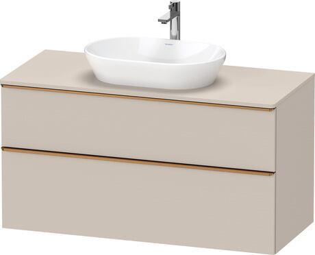 Console vanity unit wall-mounted, DE4969004910000 taupe Matt, Decor, Handle Bronze