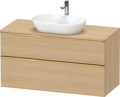 Console vanity unit wall-mounted, DE4969034300000 Natural oak Matt, Decor, Handle Gold