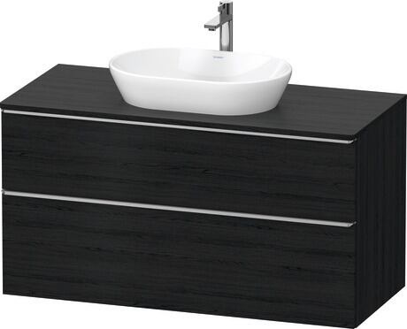 Console vanity unit wall-mounted, DE4969070160000 Black oak Matt, Decor, Handle Stainless steel