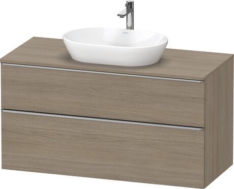 Console vanity unit wall-mounted, DE4969070350000 Oak terra Matt, Decor, Handle Stainless steel