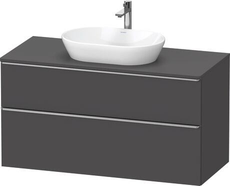 Console vanity unit wall-mounted, DE4969070490000 Graphite Matt, Decor, Handle Stainless steel