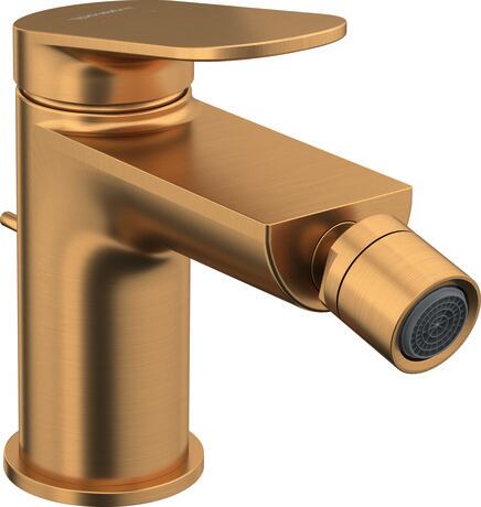 Single lever bidet mixer, WA2400001004 Bronze Brushed, Height: 137 mm, Spout reach: 128 mm, Flow rate (3 bar): 5 l/min