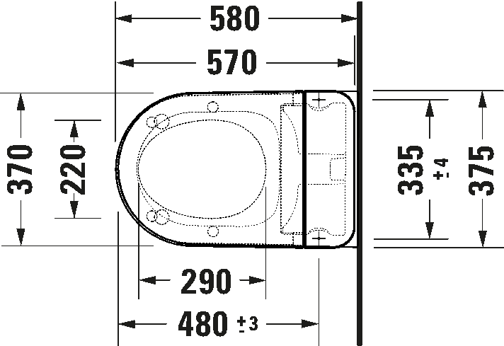 Toilet wall-mounted for shower toilet seat, 250209