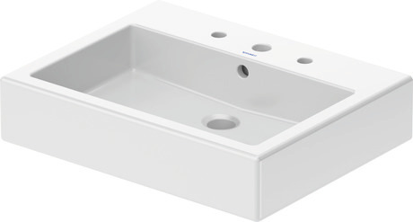 Wall Mounted Sink, 0454600087 White High Gloss, Number of basins: 1 Middle, Number of faucet holes: 3 Middle, Overflow: Yes, Soap dispenser position: Left, Underside glazed