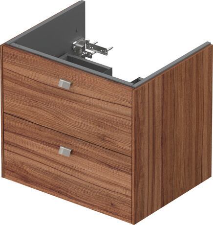 Vanity unit wall-mounted, BR410101079 Walnut Matt, Decor, Handle Chrome