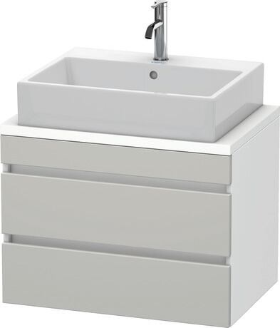 Console vanity unit wall-mounted, DS530600718 Front: Concrete grey Matt, Decor, Corpus: White Matt, Decor