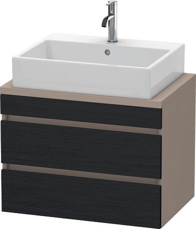 Console vanity unit wall-mounted, DS530601643 Front: Black oak Matt, Decor, Corpus: Basalte Matt, Decor