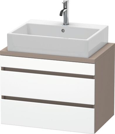 Console vanity unit wall-mounted, DS530601843 Front: White Matt, Decor, Corpus: Basalte Matt, Decor