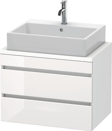 Console vanity unit wall-mounted, DS530602218 Front: White High Gloss, Decor, Corpus: White Matt, Decor