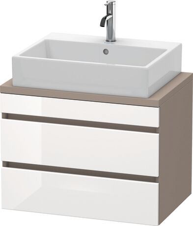 Console vanity unit wall-mounted, DS530602243 Front: White High Gloss, Decor, Corpus: Basalte Matt, Decor