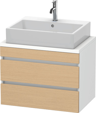 Console vanity unit wall-mounted, DS530603018 Front: Natural oak Matt, Decor, Corpus: White Matt, Decor