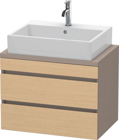 Console vanity unit wall-mounted, DS530603043 Front: Natural oak Matt, Decor, Corpus: Basalte Matt, Decor