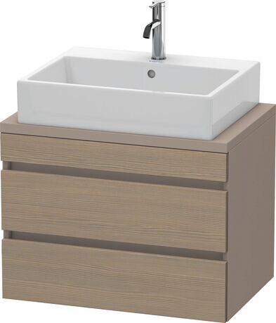 Console vanity unit wall-mounted, DS530603543 Front: Oak terra Matt, Decor, Corpus: Basalte Matt, Decor