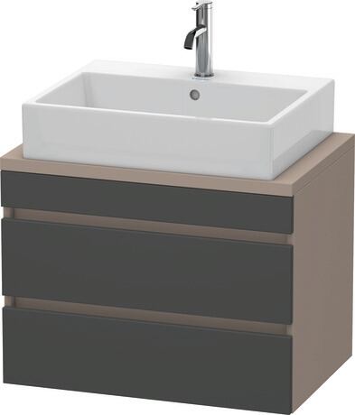 Console vanity unit wall-mounted, DS530604943 Front: Graphite Matt, Decor, Corpus: Basalte Matt, Decor