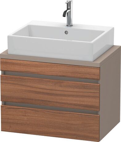 Console vanity unit wall-mounted, DS530607943 Front: Walnut Matt, Decor, Corpus: Basalte Matt, Decor