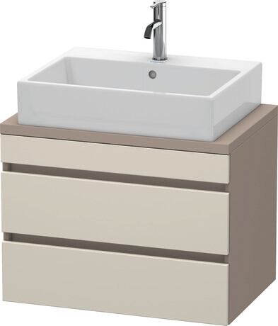 Console vanity unit wall-mounted, DS530609143 Front: taupe Matt, Decor, Corpus: Basalte Matt, Decor