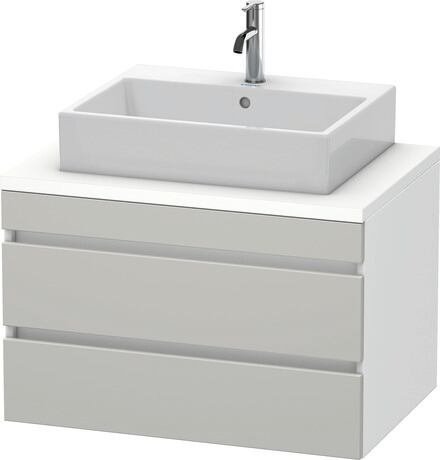 Console vanity unit wall-mounted, DS531700718 Front: Concrete grey Matt, Decor, Corpus: White Matt, Decor