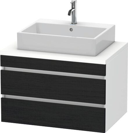 Console vanity unit wall-mounted, DS531701618 Front: Black oak Matt, Decor, Corpus: White Matt, Decor