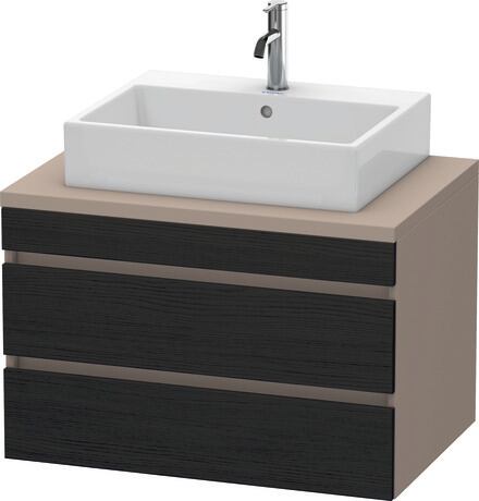 Console vanity unit wall-mounted, DS531701643 Front: Black oak Matt, Decor, Corpus: Basalte Matt, Decor