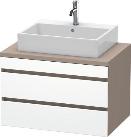 Console vanity unit wall-mounted, DS531701843 Front: White Matt, Decor, Corpus: Basalte Matt, Decor