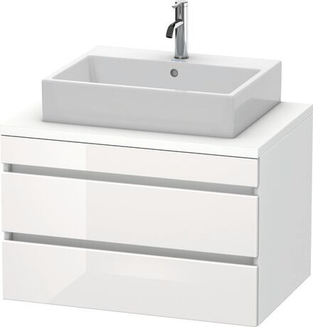 Console vanity unit wall-mounted, DS531702218 Front: White High Gloss, Decor, Corpus: White Matt, Decor