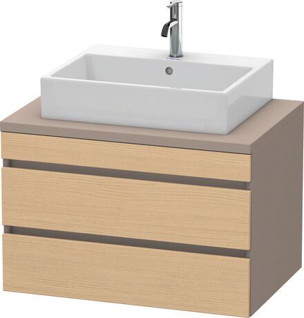 Console vanity unit wall-mounted, DS531703043 Front: Natural oak Matt, Decor, Corpus: Basalte Matt, Decor