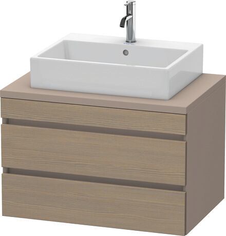 Console vanity unit wall-mounted, DS531703543 Front: Oak terra Matt, Decor, Corpus: Basalte Matt, Decor